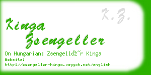 kinga zsengeller business card